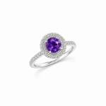 Royal Amethyst Halo Ring – ZILVARA